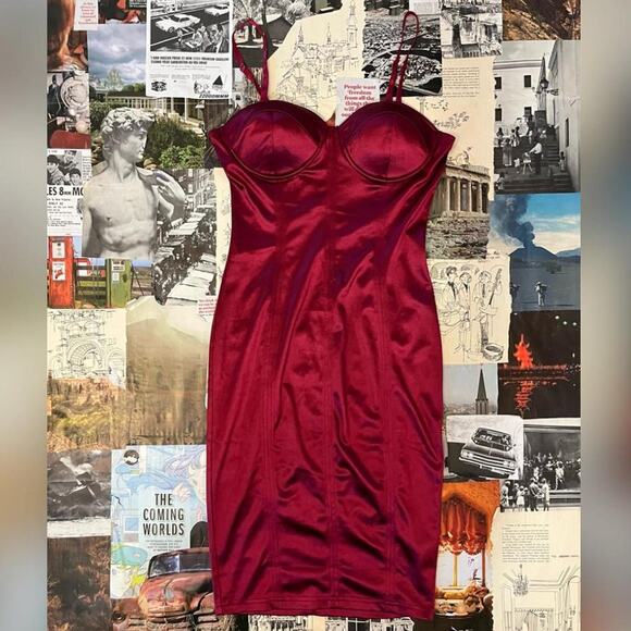 Entry Womens Red Body Con Midi Dress - Picture 2 of 8